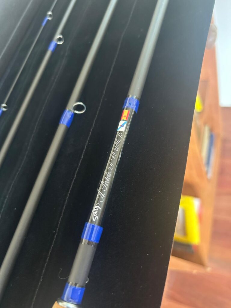 Detail einer von Alejandro Portela aufgebauten Rute mit Solitip Kennzeichnung